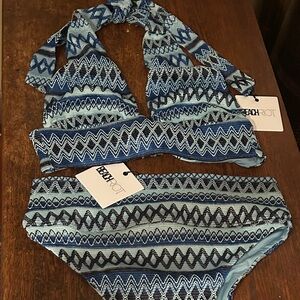 Beach Riot Blue Patterned Bikini
